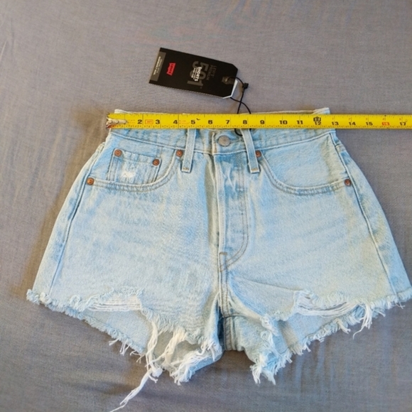 Levi's 501 Denim Shorts High Rise Button Fly Luxor - Picture 3 of 16